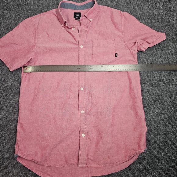 Vans Shirt Mens M Button-Up Pink Pockets Collared Short Sleeves Casual Cotton - Picture 7 of 10